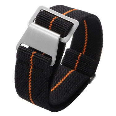 Marine Nationale Military Style Elastic Strap - Black & Orange